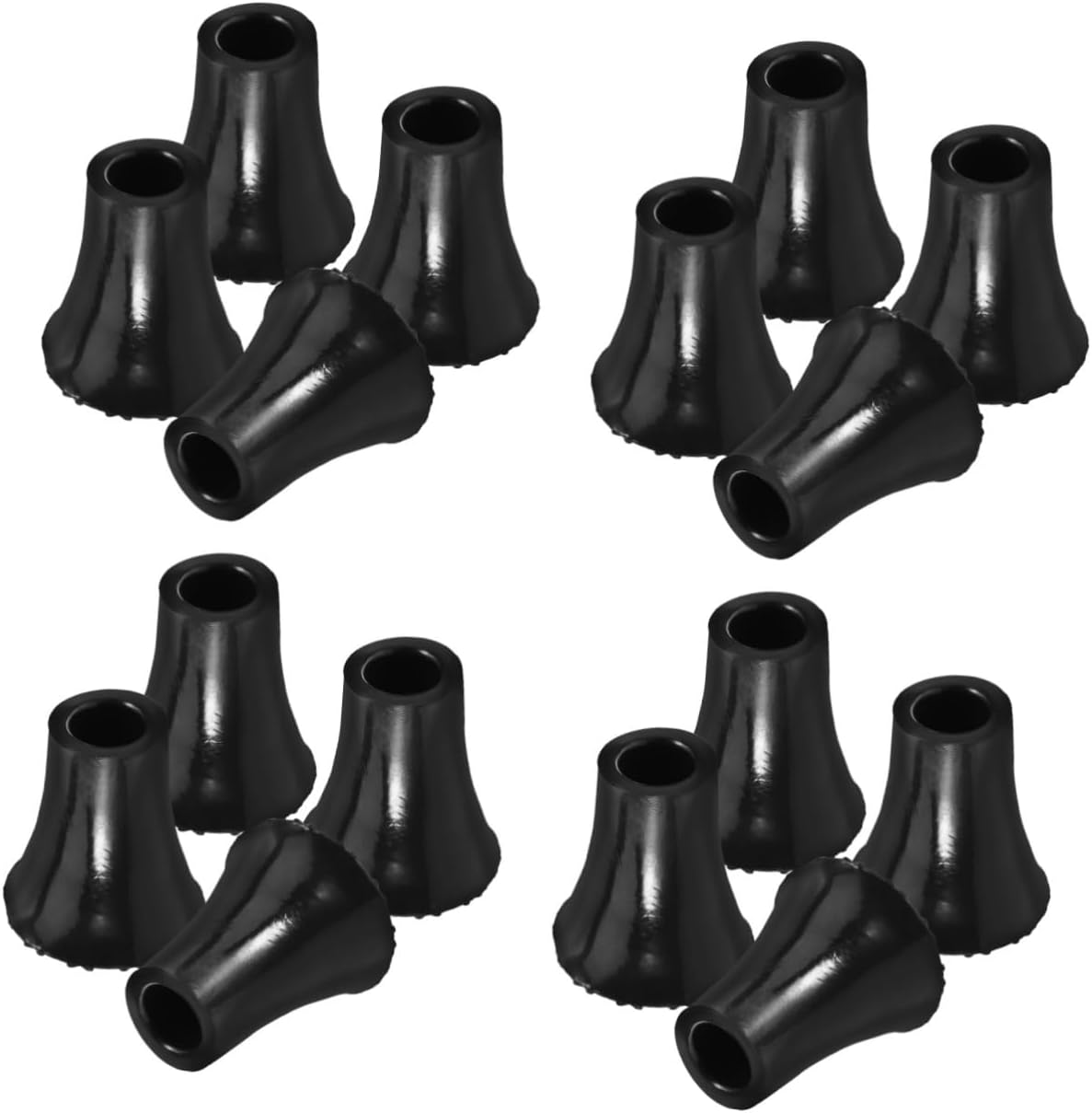 FOMIYES 16pcs Cane Tips Replacements for Stability Non-Slip Plastic Walking Stick Foot Pads Easy Install Crutch Tip Protectors