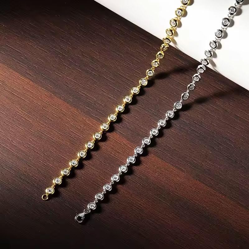 3mm D Color VVS1 Moissanite Tennis Necklaces for Women, s925 Sterling Silver Dainty Necklace, Women's Wedding Tennis Necklaces4