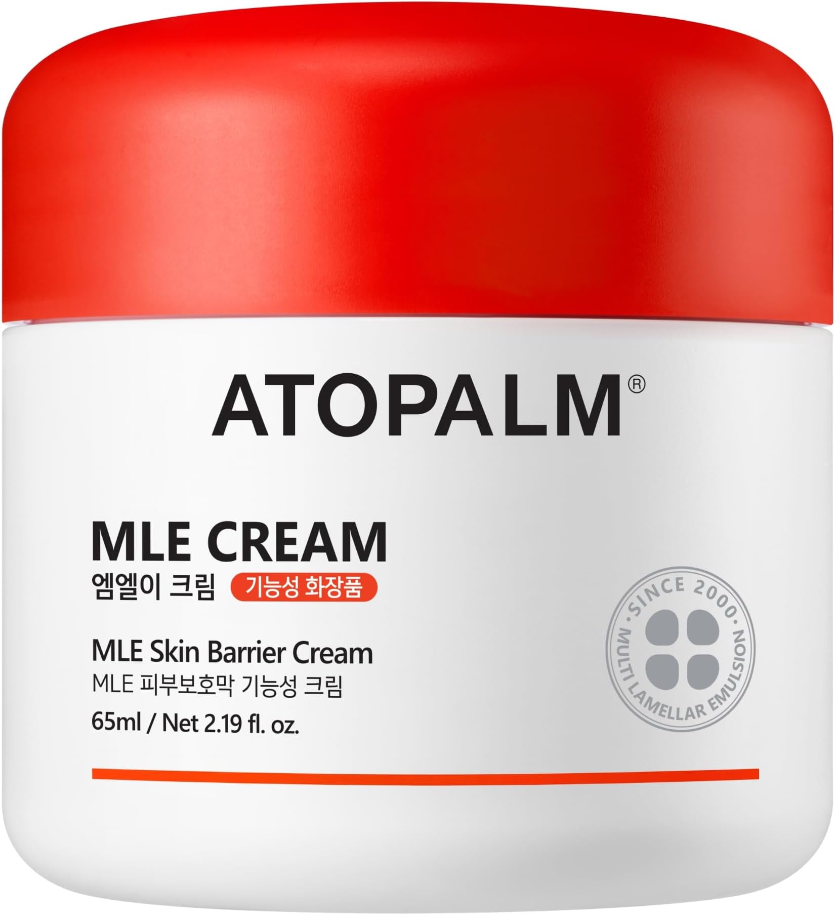 ATOPALM MLE Cream(2.2 Fl Oz) for Sensitive Skin, 48 Hrs Long Hydration, Strengthening Skin Barrier, Redness, Eczema, Ceramide, Babies to Adults, EWG Green Grade, 65ml