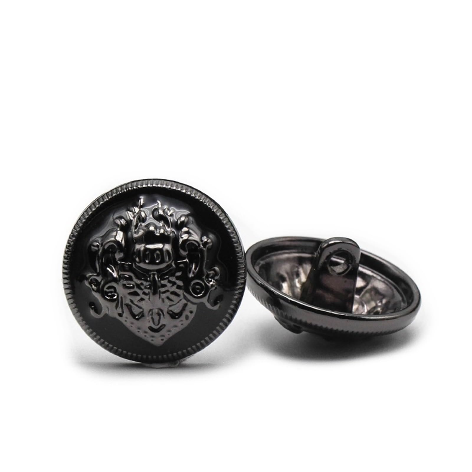 ZOLULA Buttons for Coats 6pcs 10-28 mm golden gold metal buttons garment coat sewing accessories buttons for clothing crafts Black point oil button (Color : Button 11, Size : 20mm)