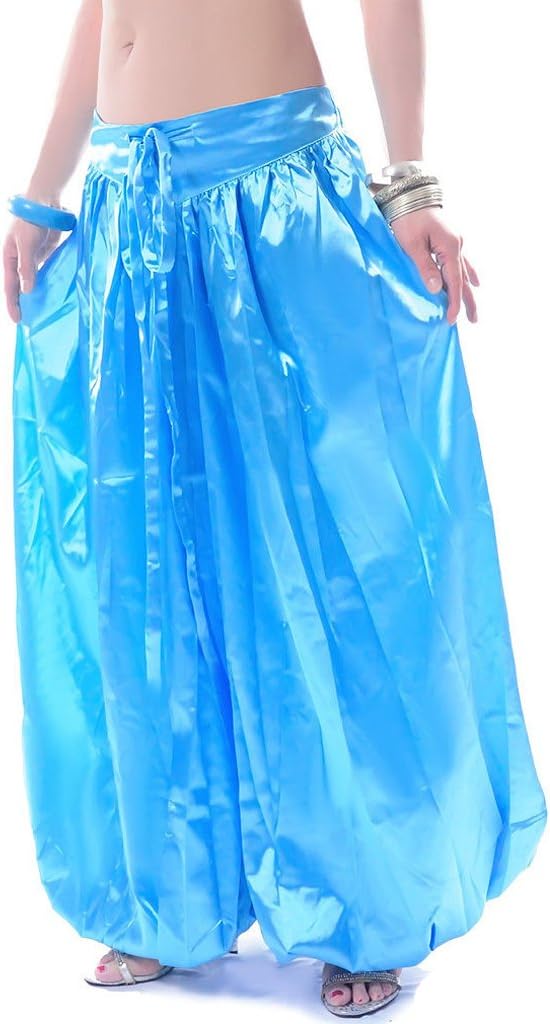 Wuchieal Belly Dance Pant Satin Pants Dancing Tribal Harem Pants Latern Pant