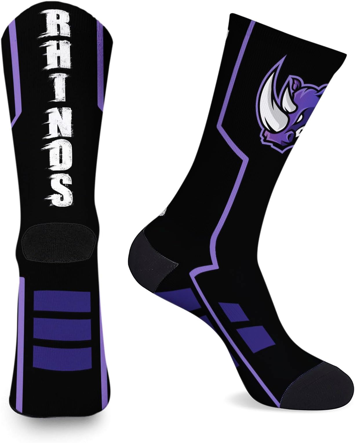 Custom Team Logo Crew Socks, Personalized Football Baseball Basketball Socks with Team Name & Number