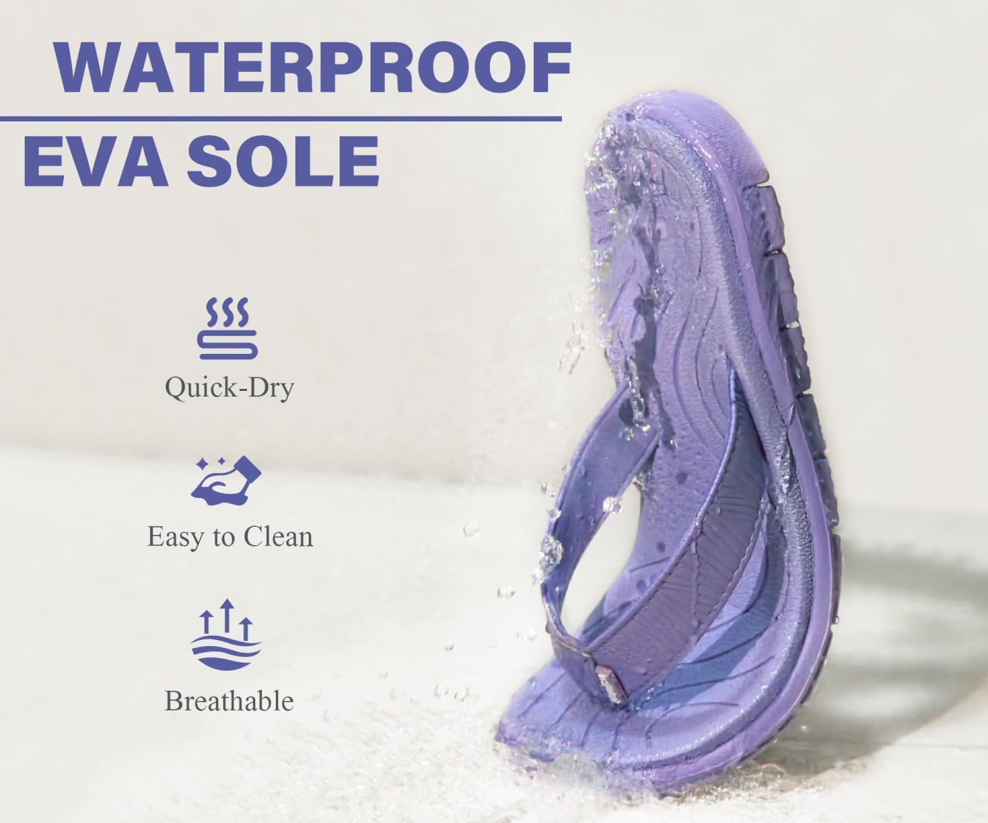 KuaiLu Comfortable Flip Flops for Women with Arch Support Summer Beach Walking Thong Sandals Slip On Indoor Outdoor - Image 3