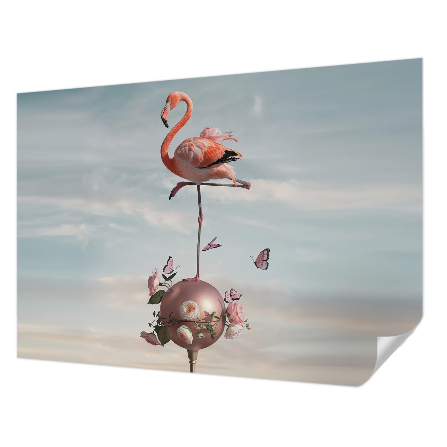 Papier peint adhésif flamant rose 208x146 cm Tulup panoramique