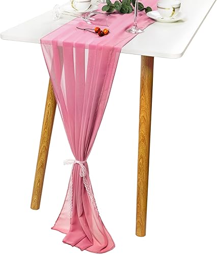 Miniatura 8 de Camino de mesa de 10 pies de 29 x 120 pulgadas, camino de boda romántico, transparente, decoración de fiesta nupcial (azul, 2)