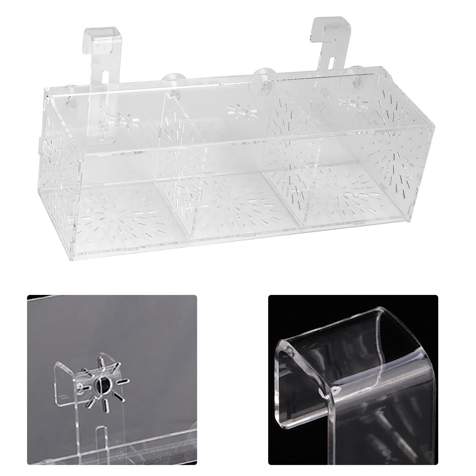 Akozon Fischzuchtbox, Transparentes Acryl-Aquarium für Panzeranemonen, Aquarienbrüterei, Inkubatorhalter, Züchter, Quarantäne, Zuchtisolationsbox (30 cm * 10 cm * 10 cm)