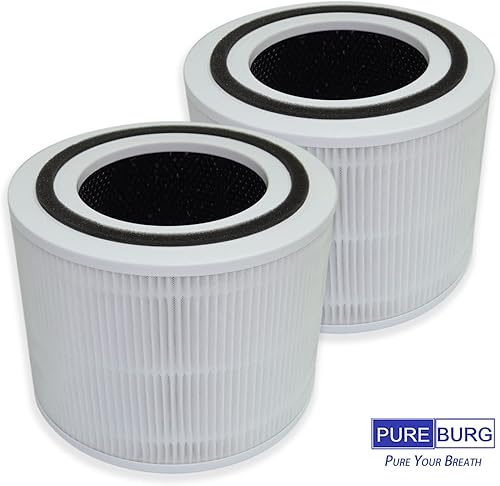 Miniatura 4 de PUREBURG Filtros de repuesto compatibles con Himox HIMOX-H10B purificador de aire, 2 unidades H13 True HEPA de 4 etapas de filtración de carbón
