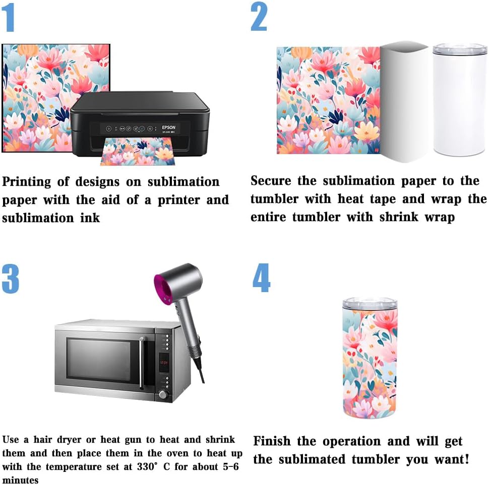 4 Pcs 16 oz Sublimation Blank Tumblers Skinny 4 in 1 Can Cooler with 2 Lid Stainless Steel Double Wall Insulated Beer Bottles Coolers Slim Can Holder for Drinks - Image 6