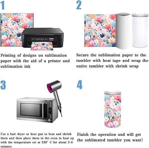 Miniatura 6 de Paquete de 4 vasos de sublimación en blanco de 16 onzas delgadas 4 en 1 con 2 tapas de acero inoxidable con aislamiento de doble pared de acero