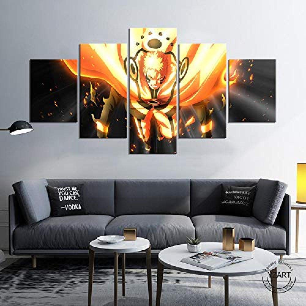 BPABPA 5 pieces canvas print painting modern living room wall decoration art picture abstract mural poster decoration gift Naruto Uzumaki anime poster