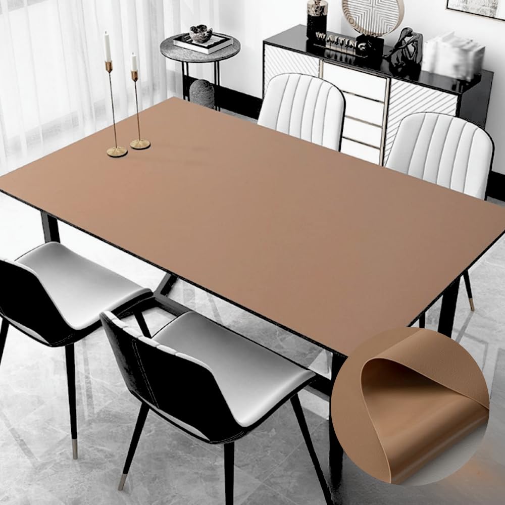 Qlarity Covers 2mm Thick Leather Dining Table Cover 4 Seater, 6 Seater | Customised Sizes | Heat Resistant Reversible PU Leather Table Protector-image-17