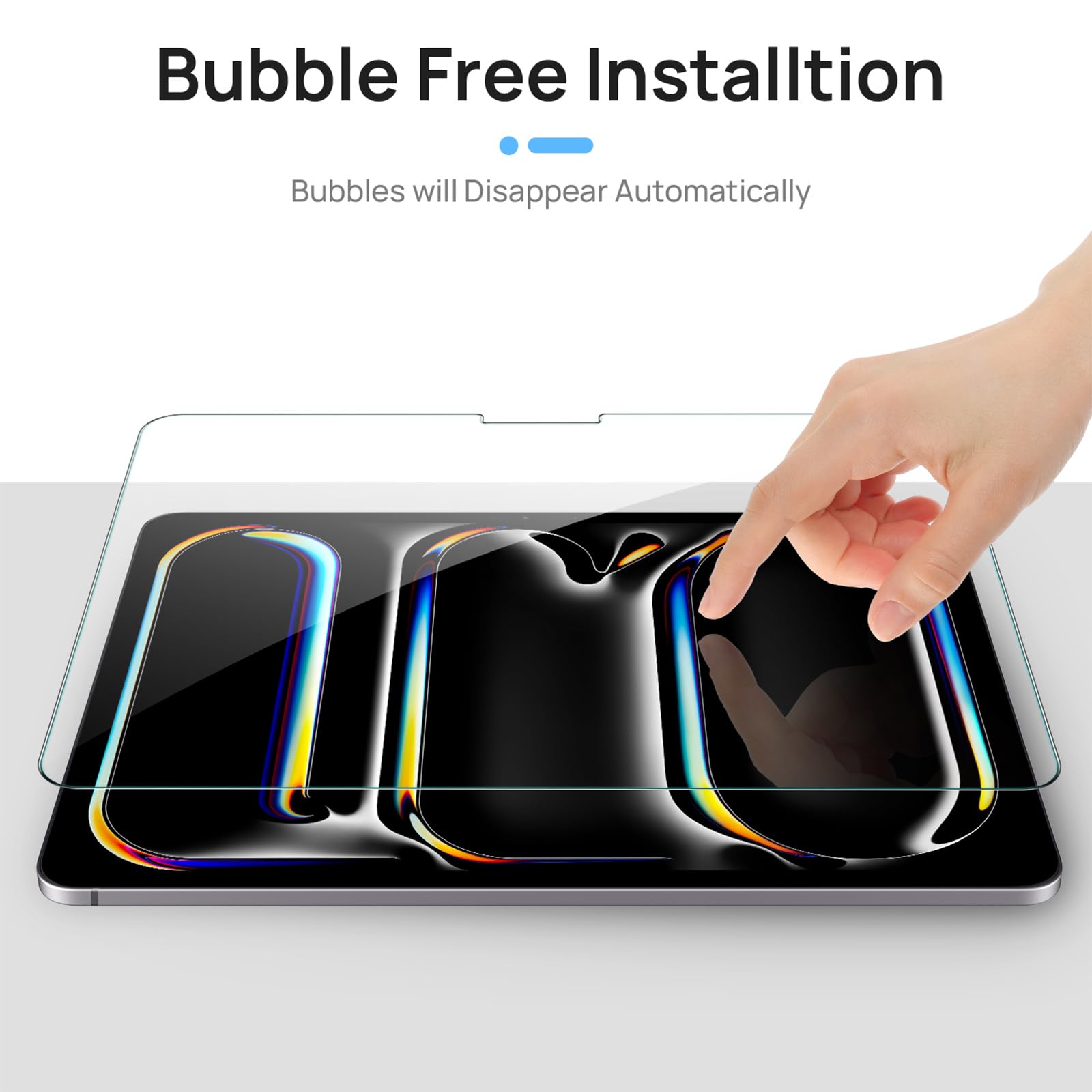 JETech Pellicola Protettiva Per IPad Pro 11 Pollici M5/M4 (2025/2024) Con Protezione Per Obiettivo Fotocamera, Strumento Di Installazione Facile, Vetro Temperato Film, Pacco Da 2 Ciascuno