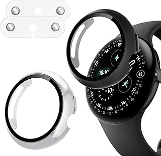 【2個入り】Google Pixel Watch 4 41mm ケース PC素材 一体型 保護カバー SpinoArmor 充電可能 保護ケース 取り外し不要 裏面充電対応 充電補助器付き 高耐久 指紋防止 落下防止 滑り止め スマートウォッチ保護 対応Google Pixel Watch 4 41mm(ブラック+シルバー)