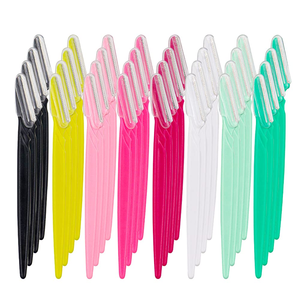 Eyebrow Razors 32 pcs, Easy Face Razors for Women, Eyebrow Shapers Razors Women, Safety Facial Hair Remover for Women and Men, Exfoliating Tool, Hair Remover for Face