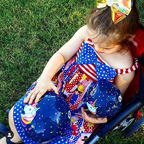 Pp Picador Kids Soccer Ball Size 3 Toddler Soft Soccer Ball Cute Cartoon Kids Ball Toy For Kids, Children, Boys, Girls, Baby, Birthday Gift (Dark Blue Unicorn, Size 3) #TOP1