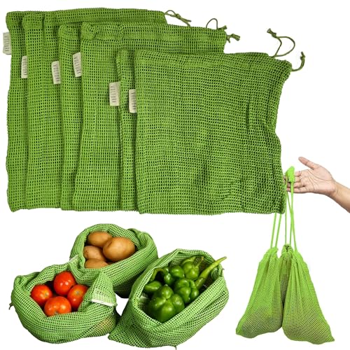 VOLTURI Vegetable Bag for Fridge (6 pcs), Fridge Storage bags wit...