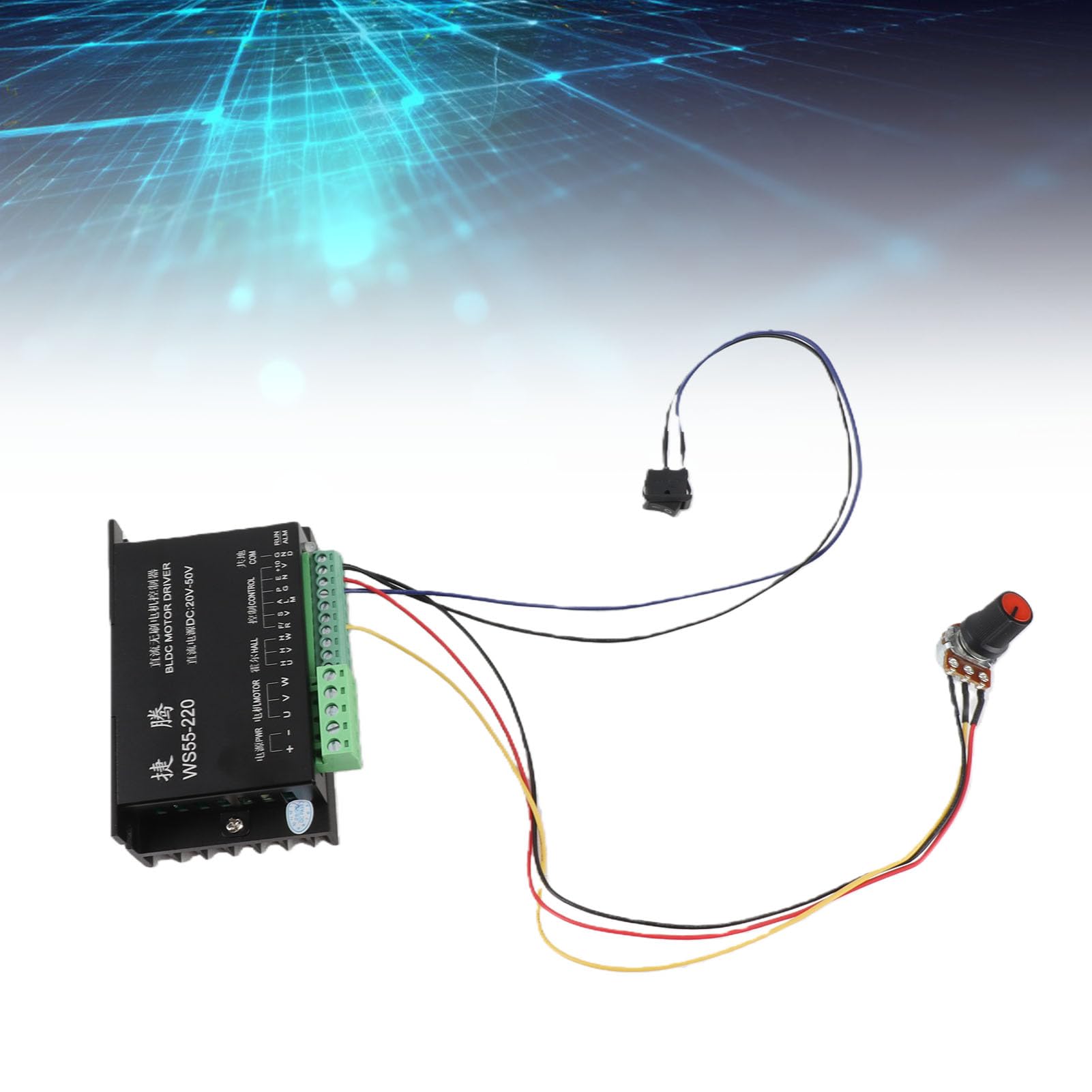WS55-220 DC 48V 500W CNC Brushless Spindle BLDC Motor Driver Controller Brushless Spindle Dedicated Drive CNC Digital Microstep driver