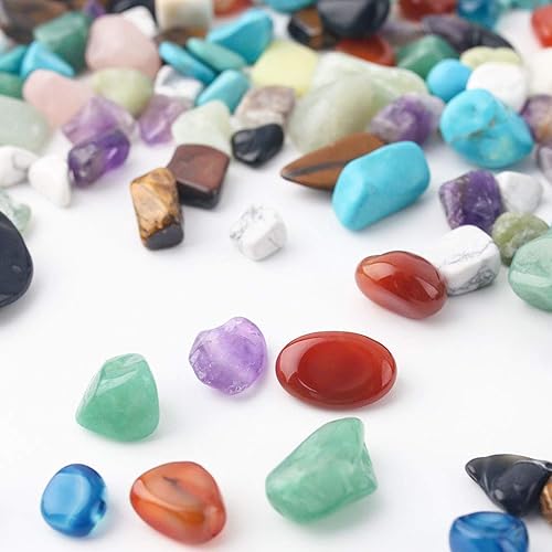 Miniatura 10 de JOHOUSE Piedras de cuarzo surtidas, piedras de cristal triturado de 1 libra, piedras naturales surtidas para decoración del hogar, jarrones,