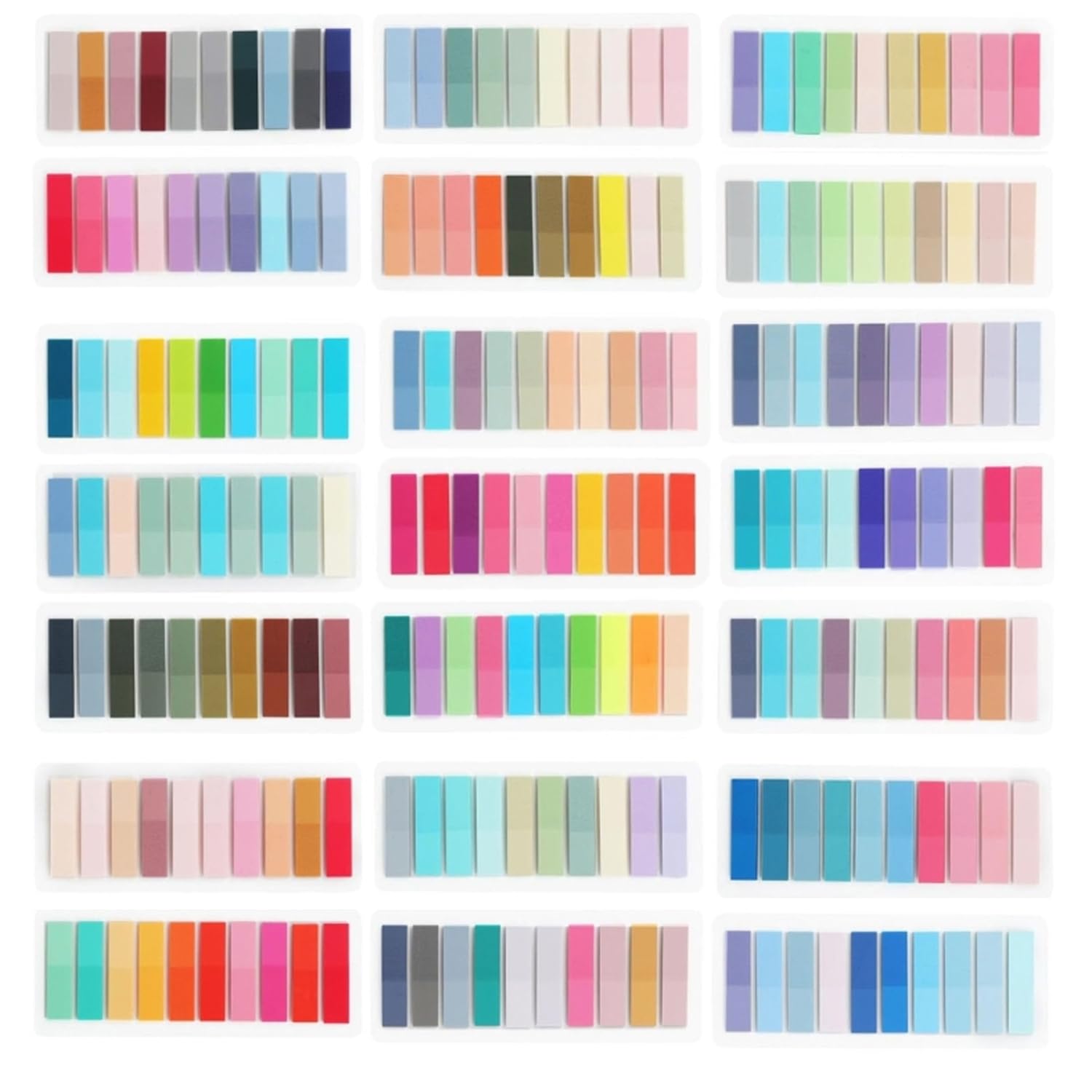 4200-Piece Color-Coded Repositionable Page Markers, 21-Pack Translucent Sticky Tabs for Books, Files, and Office Organization