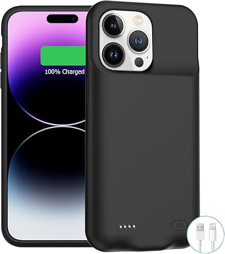 Funda de batería para iPhone 14 Pro Max, mejorada de 8500 mAh, ultrafina, portátil, funda protectora de carga inteligente compatible con iPhone 14