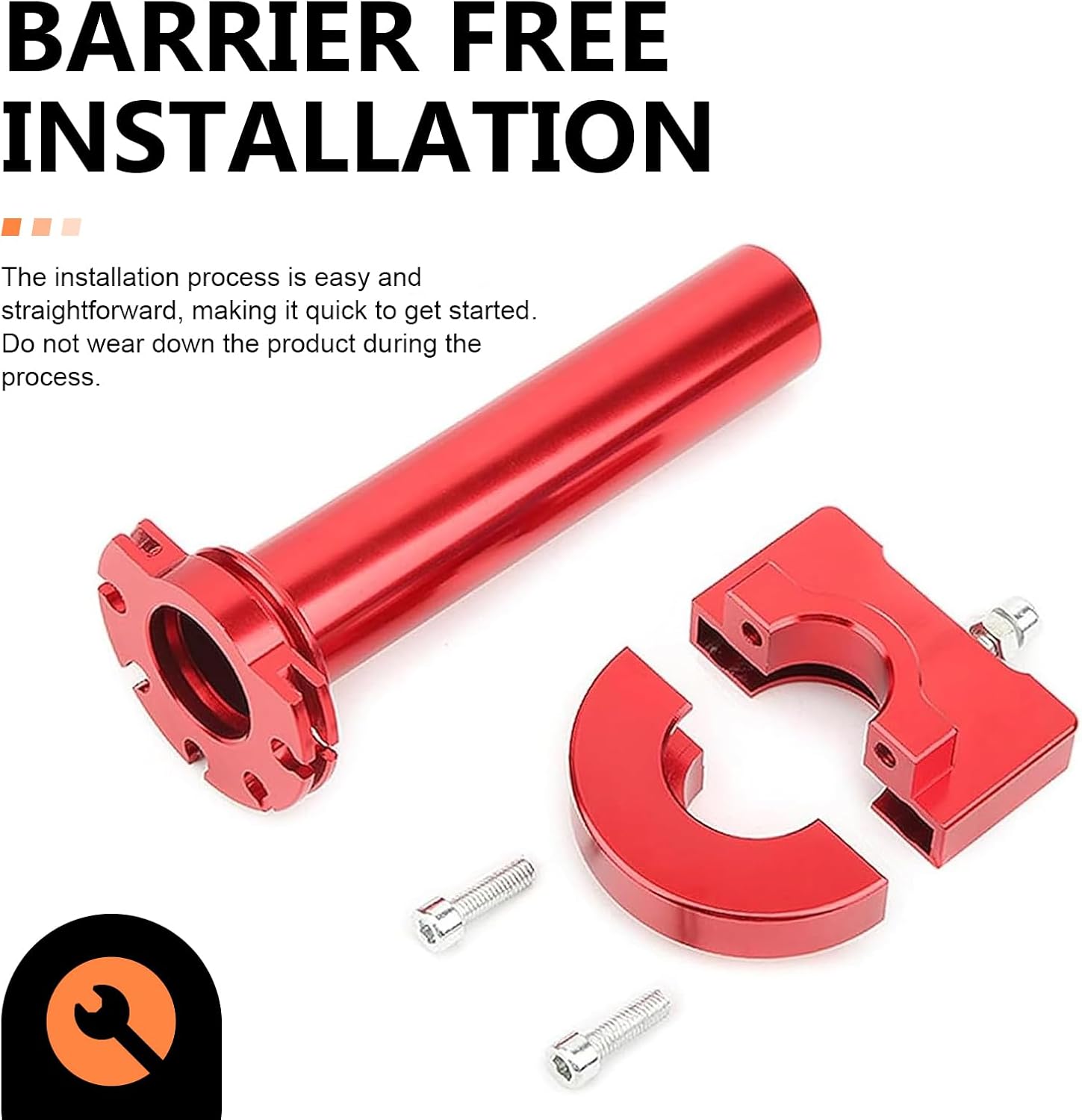 Motorcycle Throttle Grip, 7/8" Quick Twist Throttle Control Accelerator, CNC Alloy Rustproof Handlebar Grip, Modification Accessory for Motorcycle Scooter Dirt Bike ATV (Red)