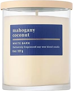 Bath & Body Works Single Wick Candle, Mahogany Coconut Candle, Long-Lasting Burn Up to 45 Hours, Exclusively Fragranced Soy Wax Blend, 8 oz - 1 Pack