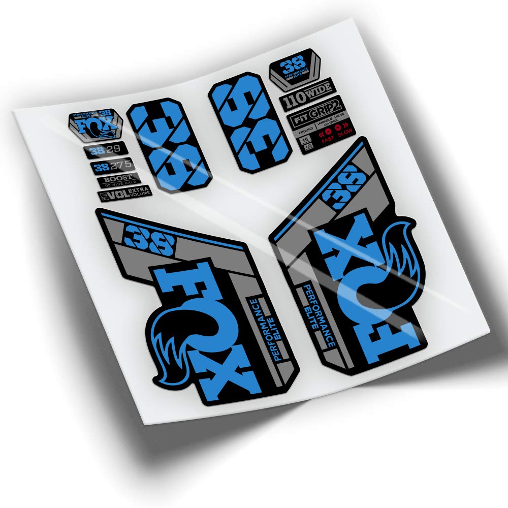 REF:VP434 FOX 38 ELITE 2021-2025 Bicolor MTB Fork Stickers Decals Vinyl for Mountain Bikes (ZUL 517)