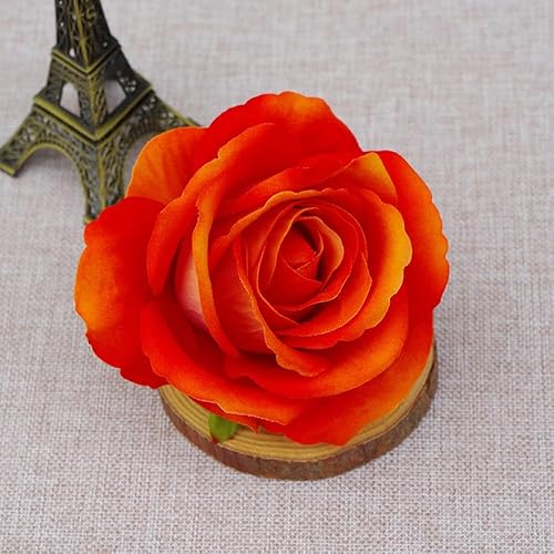 Miniatura 8 de 10 piezas de flores artificiales sin tallo de 3.9 in de cabeza de rosas artificiales estéticas para bodas, ramos, guirnaldas