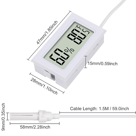 Termómetro Higrómetro Digital Mini 3 Piezas con Sonda miniatura 5