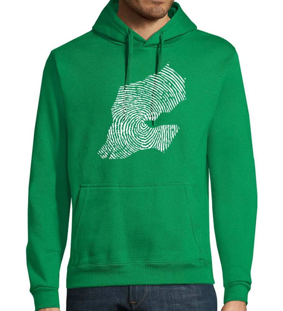 Dżibuti męska bluza z kapturem z nadrukiem palców, zielony, 3XL