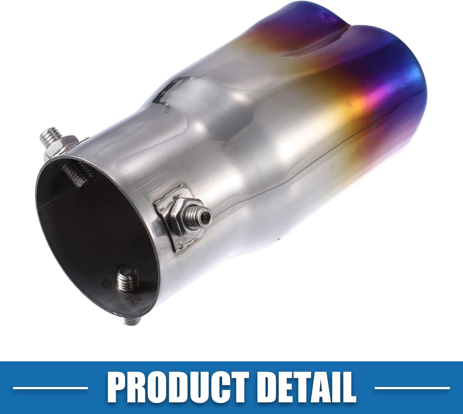 Car Exhaust Tip Pipe Heart Shaped Applicable Diameter 2.36" Universal Exhaust Pipe Muffler Tip Tailpipes Bolt-On Metal Baked Blue