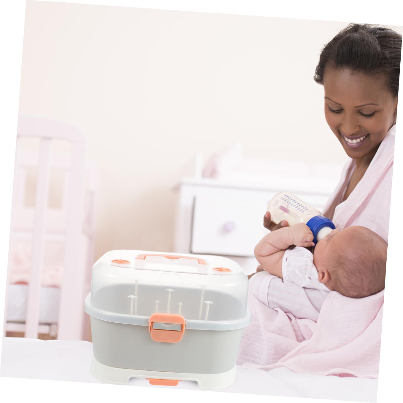 Große Babyflaschen Aufbewahrungsbox aus Pp für Reisen und Outdoor | Milchflaschenbehälter mit Großer Kapazität, Ordnung für Schnuller und Zubehör, Praktischer Transport