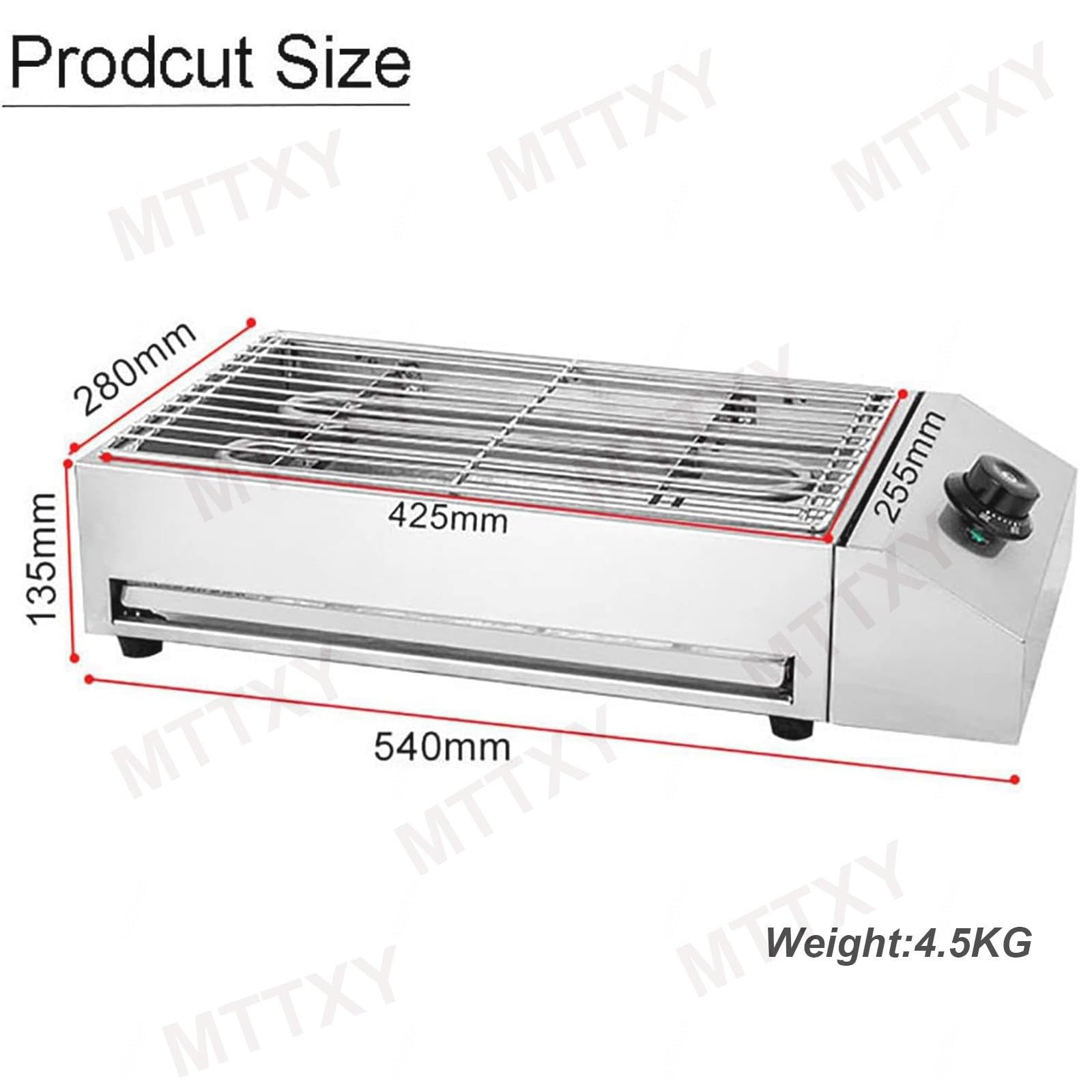 Bezdymny Grill Do Wnętrz, Elektryczny, Bezdymny, Przenośny Grill Do Grillowania O Mocy 1800 W, Grill Ze Stali Nierdzewnej, Powłoka Zapobiegająca Przywieraniu, Kontrola Temperatury Na Piknik
