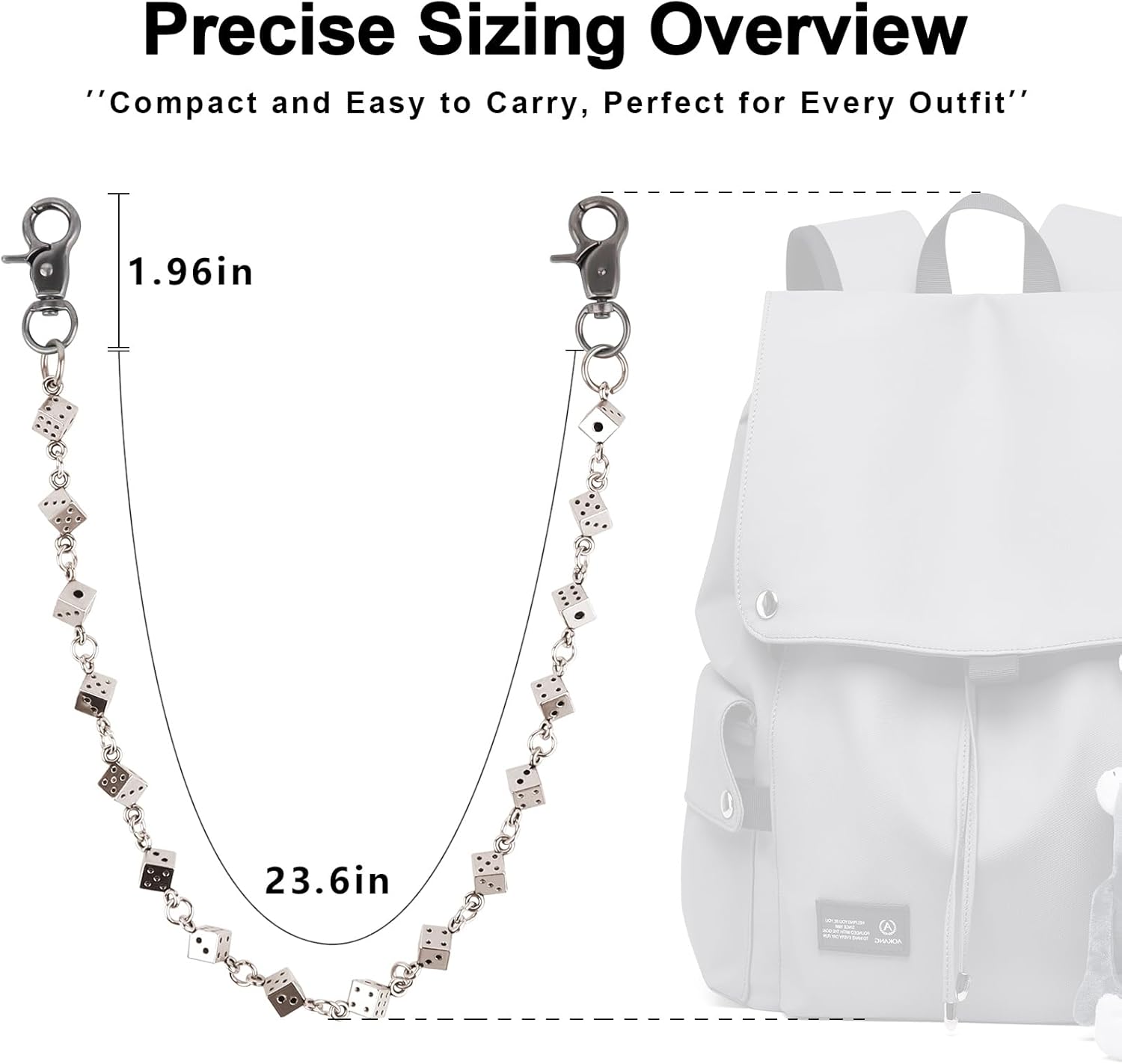 PINKPIN Unisex Dice Pants Wallet Keychain with Dice for Jeans, Wallets, and Belts, Punk Rock and Casual Streetwear Clothing Accessories - Image 7