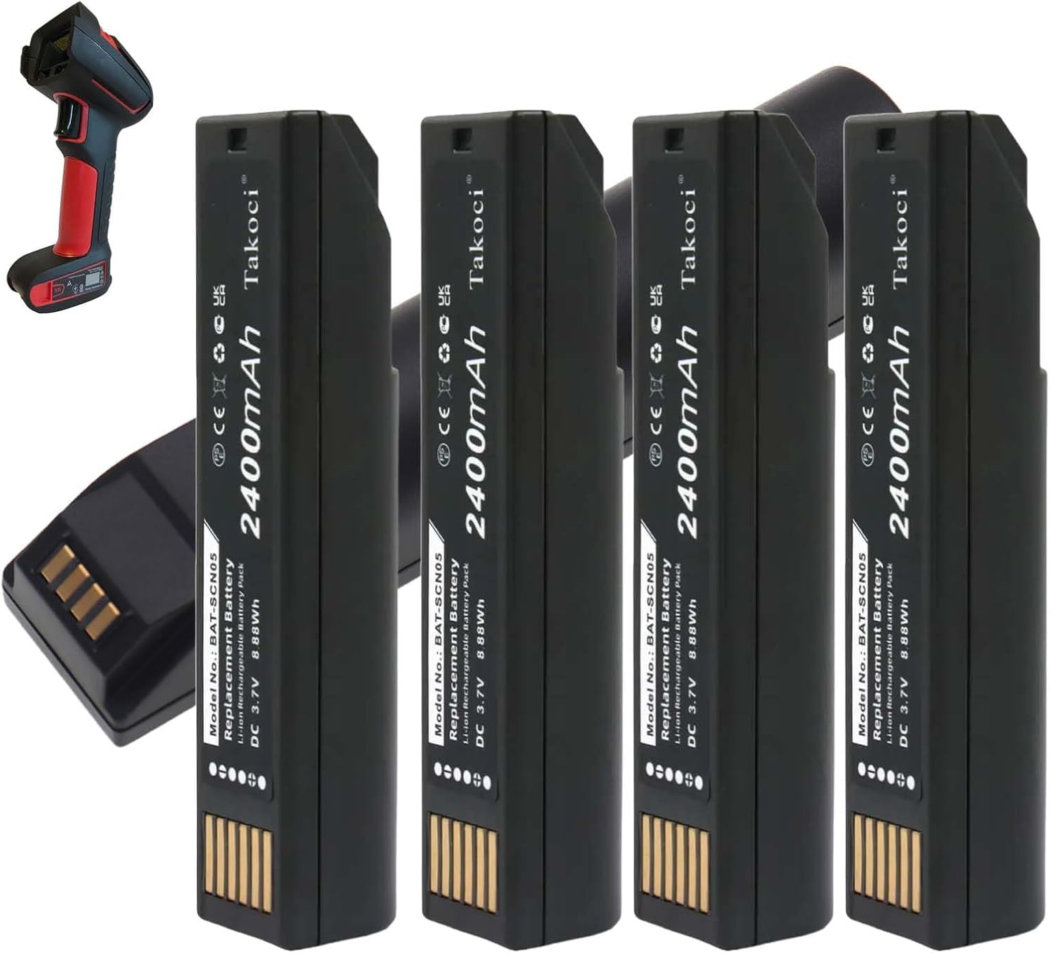 (5pcs) Replacement BAT-SCN05 Battery Compatible with Xenon 1952G Granit 1991i Wireless Barcode Scanners