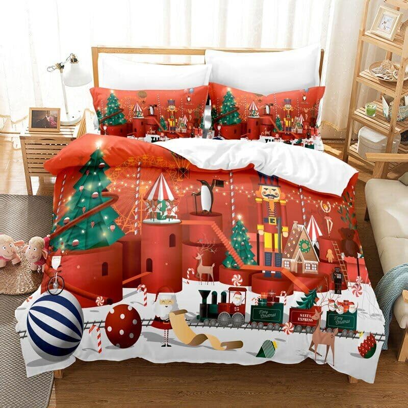 Housse de couette Noël 220x240 orange, une décoration d'anniversaire idéale