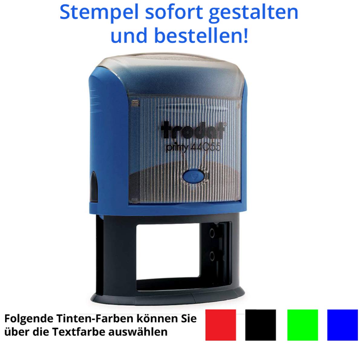 Trodat Printy 44055 - Timbro ovale (55 x 35 mm), per 9 righe, disponibile in diversi colori ! 55x35 Blu