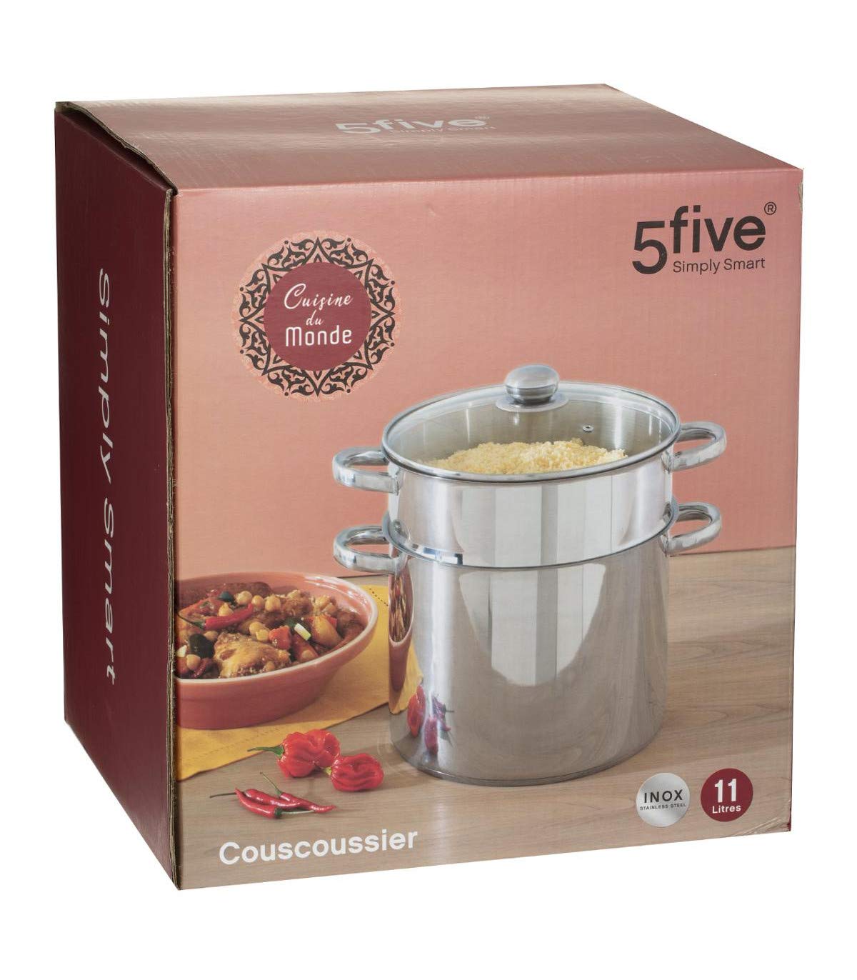Secret de Gourmet - Couscoussier en Inox capacité 11 litres D 26 cm