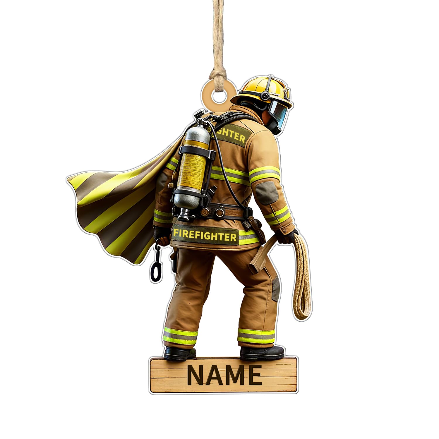 Personalized Firefighter Ornament 2025,Custom Acrylic Firefighter Uniform Ornaments with Name,Christmas Tree Hanging Ornament,Gift for Fireman Firefighter
