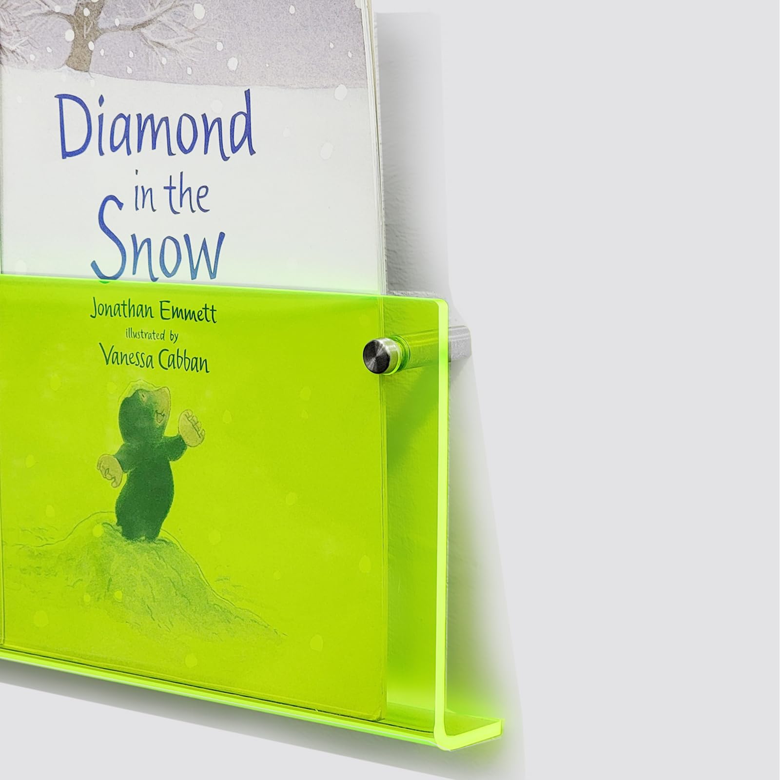 2-Pack Acrylic Magazine and Brochure Holder, 24" Record Rack, Fashion Hanging Bookshelf Literature Storage for Waiting Room, Living Room, Office, Green-picture-23