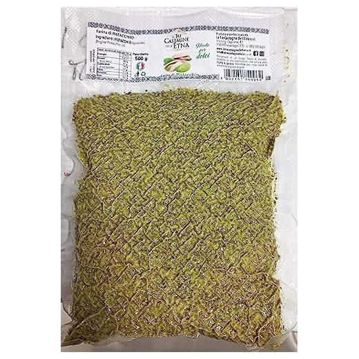 Farina di Pistacchio alta qualità sottovuoto da 500 gr. - Ideale per primi piatti secondi, dolci e torte - Le Tre Castagne dell'Etna