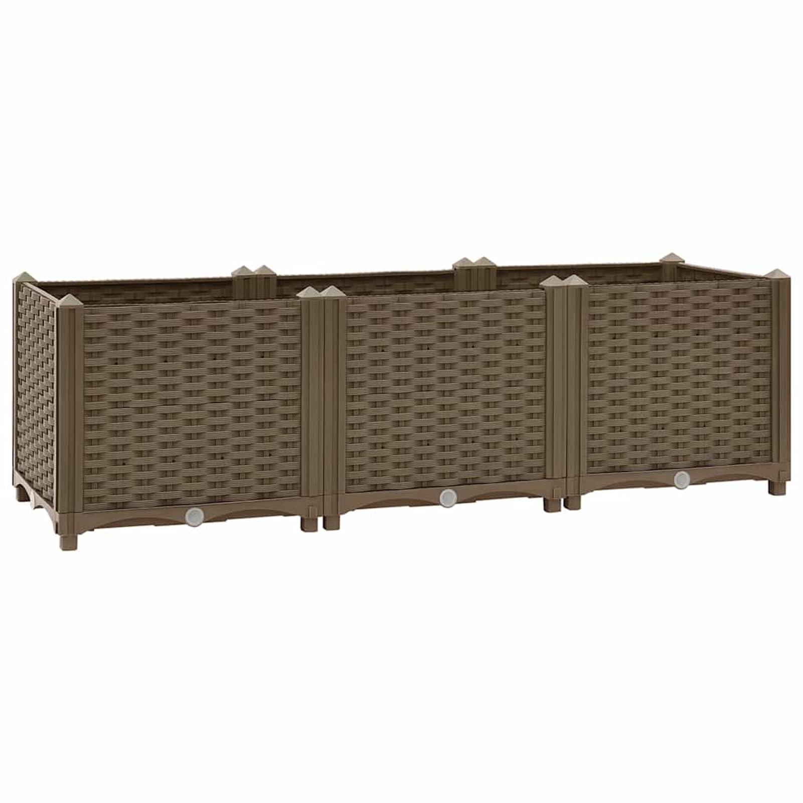 Homgoday Arriate Exterior Grande Macetero Huerto Urbano Maceta Arriate Jardinera Arriate de Jardín para Cultivos Verduras Flores en Patio Balcón Terraza 120x40x38 cm Polipropileno Marrón