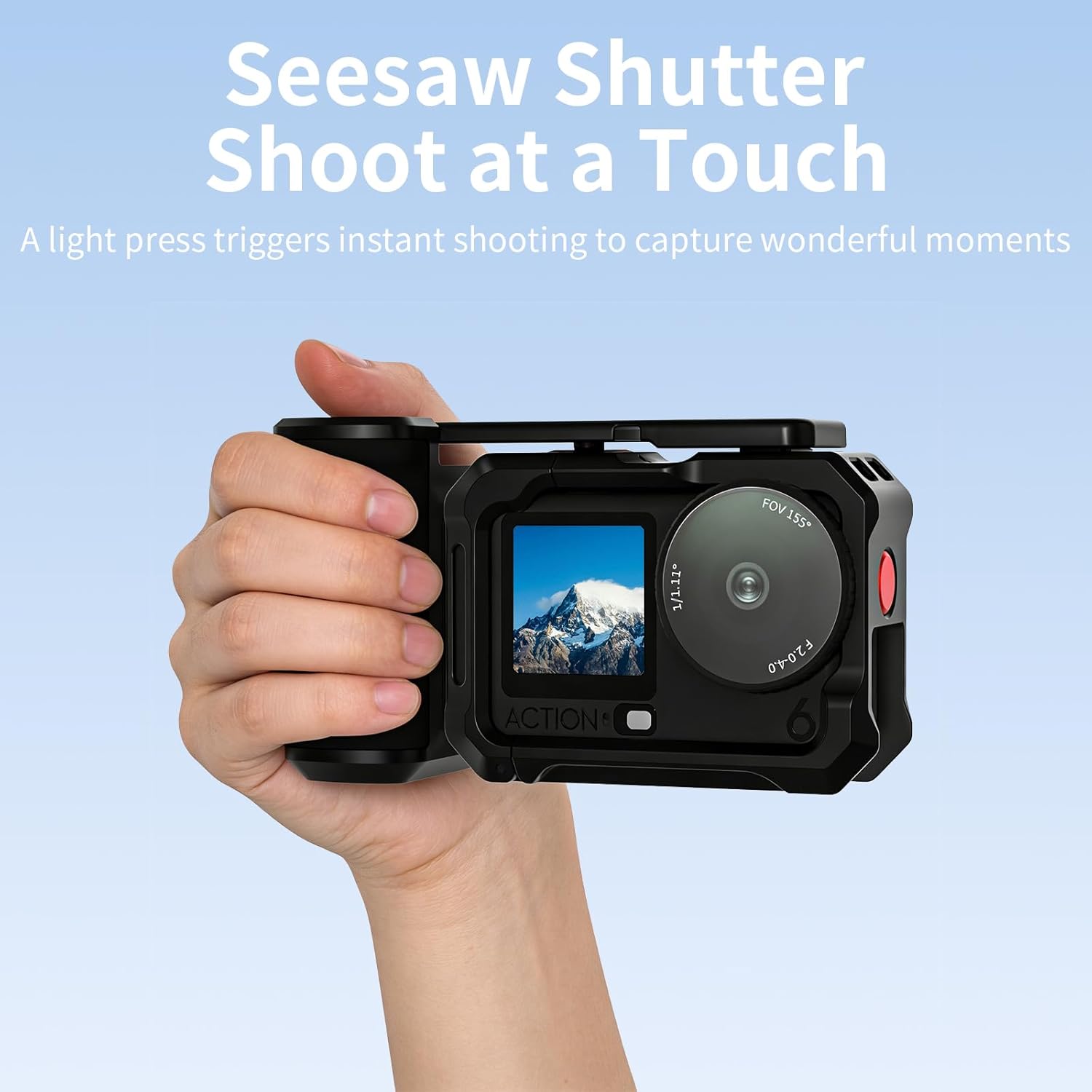 YETAKKR Camera Protection Kit for DJI OSMO Action 6 Aluminum Grip Set - 11-Piece Bundle: Street Photography Handle + Protective Cage + 9H Screen Protector + Wrist Strap Bundle Accessories