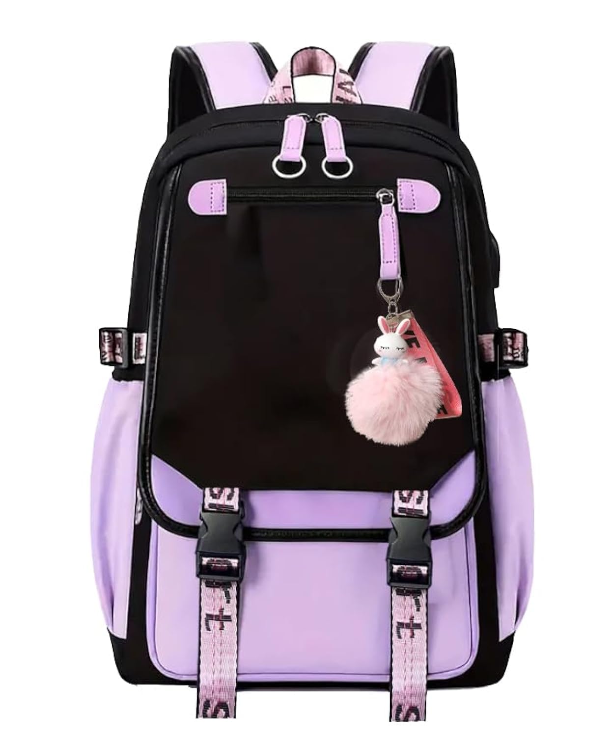 Girls Backpack Aesthetic Backpack Cute School Bag Bookbag with USB Charge Port Outdoor Daypack for Teen Girls