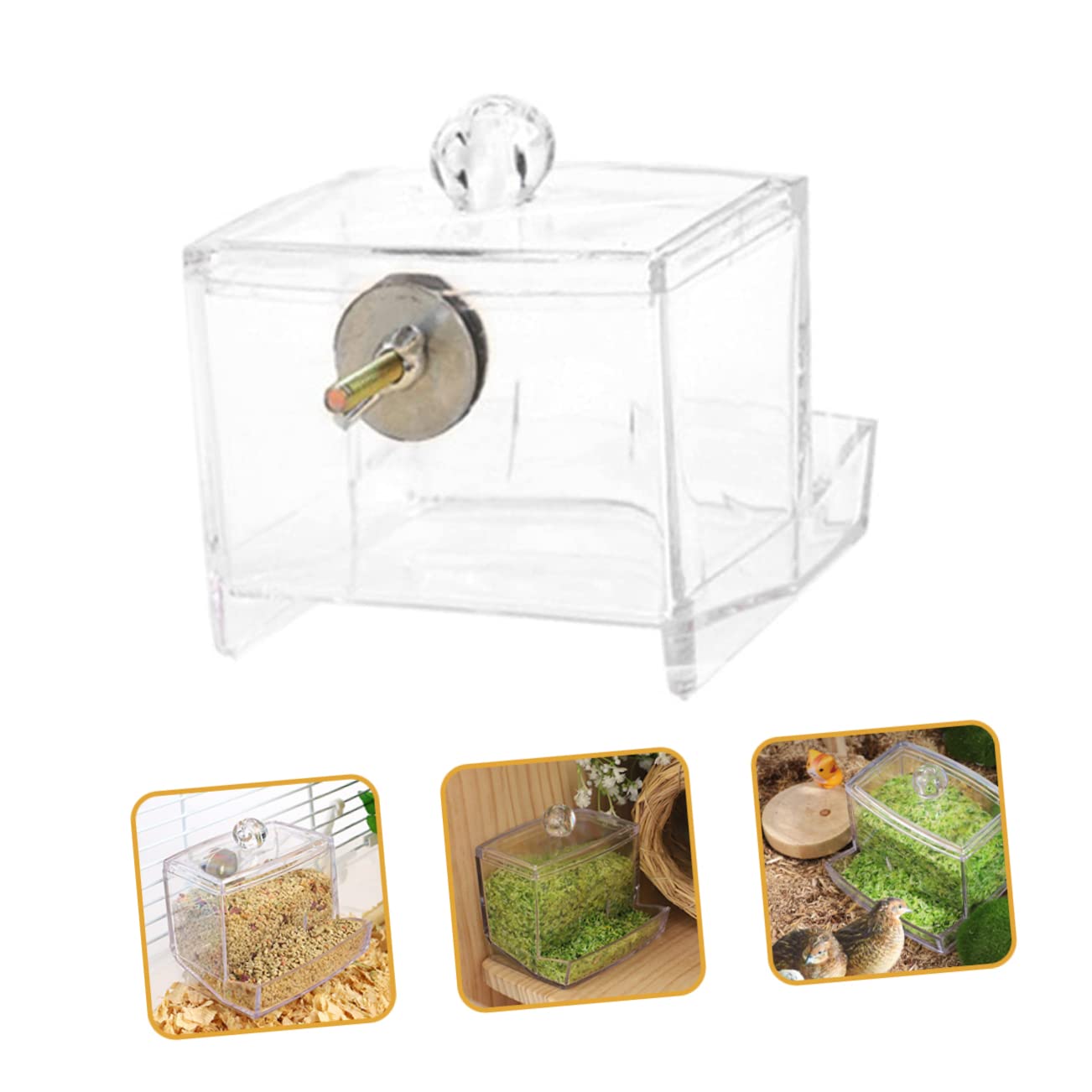 VANZACK Automatic Rutin Chicken Food Feeding Box Transparent Feeder for Poultry Capacity Easy Clean Design for Rutin Chickens and Other Birds