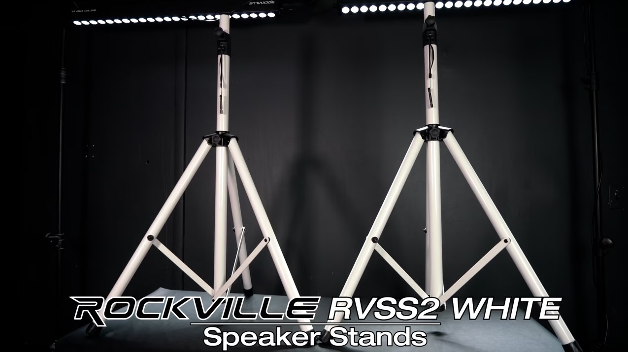 Amazon.com: Rockville Pair RVSS2 White Tripod DJ PA Speaker Stands