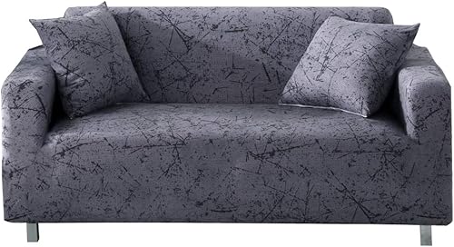 HOOBUY Funda de sofá estampada elástica para sillón de 2 plazas y sofá biplaza con dos fundas de almohada gratis 09# (2 plazasSofá biplaza)