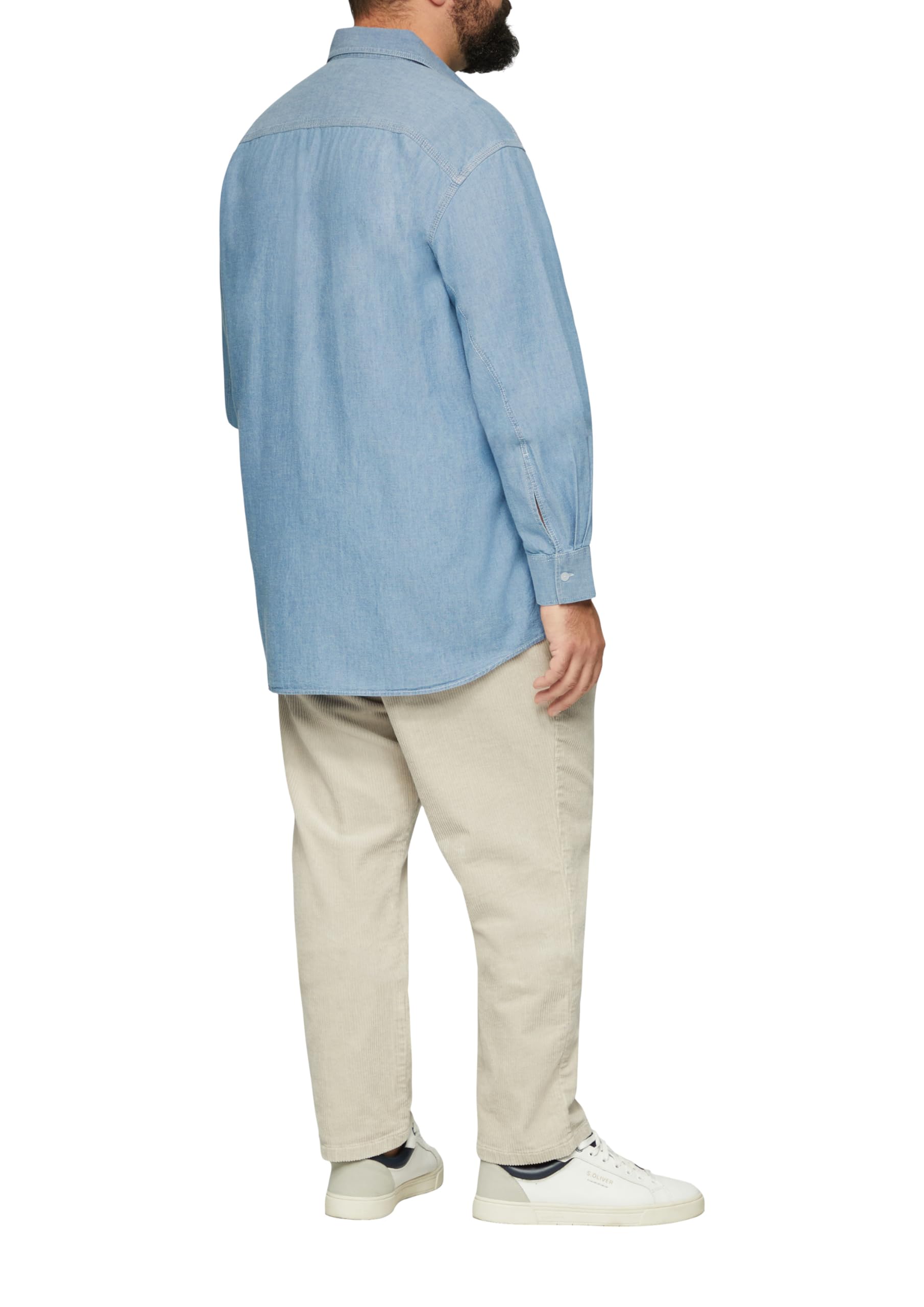 s.Oliver Herren Regular Fit: Baumwollhemd aus Chambray Hemd Langarm