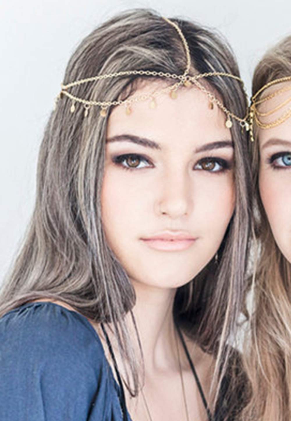 DoubleNine Boho Coin Pendant Head Chain Bridal Wedding