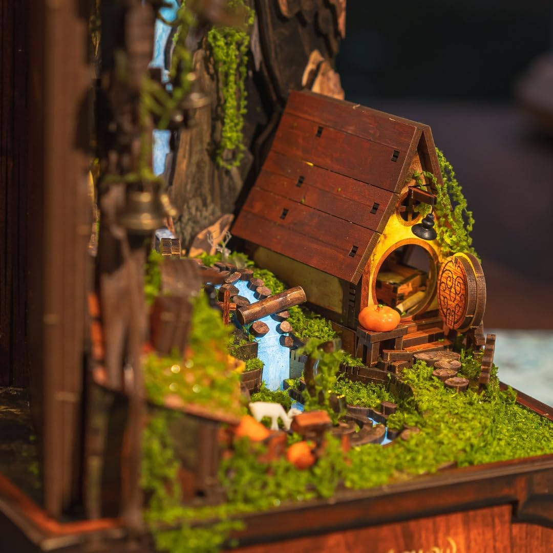 Anavrin Whispering Hollow Miniature House Kit for Adults, Teens, and Book Lovers, Bookshelf Insert Library Decor, Creative Gift for Family, Friends, and the Elderly